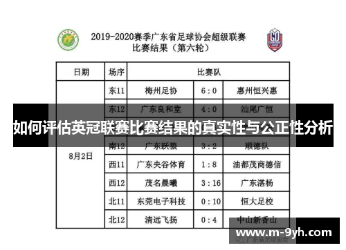 如何评估英冠联赛比赛结果的真实性与公正性分析